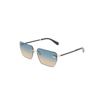 Ochelari de soare dreptunghiulari cu model unisex - Auriu/Bleumarin