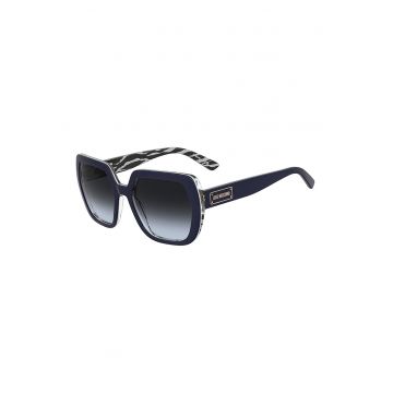 Ochelari de soare hexagonali cu lentile in degrade - Alb/Auriu/Bleumarin