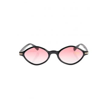 Ochelari de soare ovali cu lentile roz degrade si protectie UV400