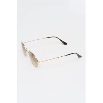 Ochelari de soare ovali unisex - Auriu/Maro cafeniu