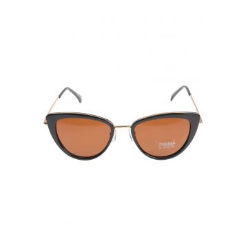 Ochelari de soare polarizati cu lentile maro si design cat eye