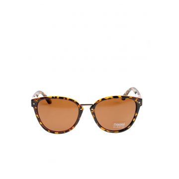 Ochelari de soare polarizati maro cu model animal print