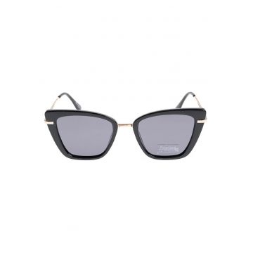 Ochelari de soare polarizati negri tip cat eye UV400