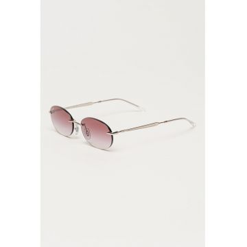 Ochelari de soare rotunzi unisex cu rama metalica - Argintiu inchis