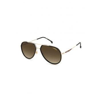 Ochelari de soare aviator unisex cu lentile in degrade - Auriu - Maro -