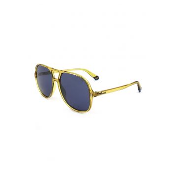 Ochelari de soare aviator unisex cu lentile polarizate - Galben pal/Transparent