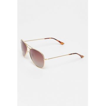 Ochelari de soare aviator unisex cu lentile polarizate Hawk - Auriu/Maro