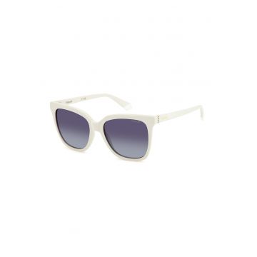 Ochelari de soare butterfly dama - lentile polarizate - Violet/Alb murdar