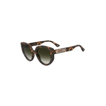 Ochelari de soare cat-eye cu lentile in degrade - Maro inchis/Portocaliu