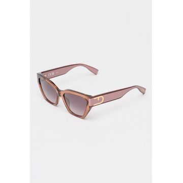 Ochelari de soare cat-eye cu lentile in degrade - Roz prafuit