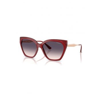 Ochelari de soare cat-eye cu lentile in degrade - Visiniu/Piersica
