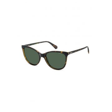 Ochelari de soare cat-eye cu lentile polarizate - Maro inchis/Portocaliu