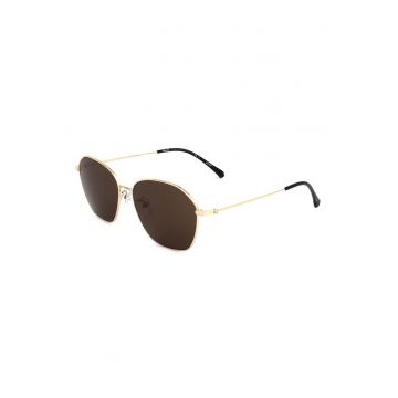 Ochelari de soare cu lentile polarizate si rame metalice - Auriu deschis