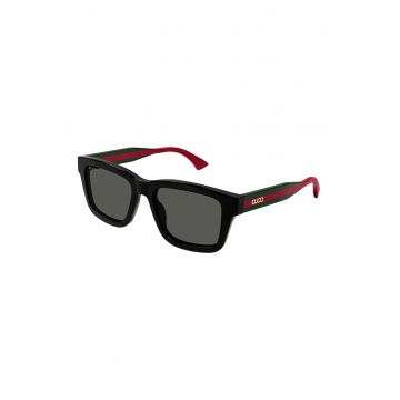 Ochelari de soare dreptunghiulari cu logo - Rosu/Verde/Negru