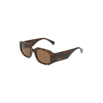Ochelari de soare hexagonali cu lentile uni - Maro/Portocaliu