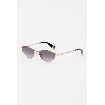 Ochelari de soare hexagonali cu rama metalica - Auriu/Negru