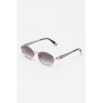 Ochelari de soare metalici cu lentile ovale - Auriu/Negru