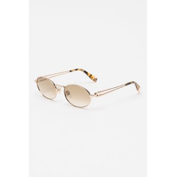 Ochelari de soare metalici cu lentile ovale - Auriu