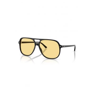 Ochelari de soare patrati unisex cu lentile polarizate Bill - Negru stins