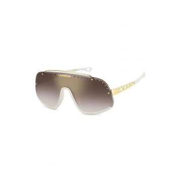 Ochelari de soare shield cu model unisex - Alb/Auriu