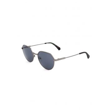 Ochelari de soare unisex cu lentile polarizate si rame metalice - Gri