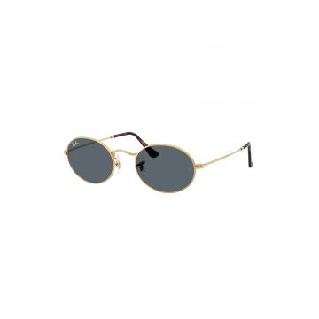 Ochelari de soare unisex ovali cu lentile uni - Auriu/Auriu rose