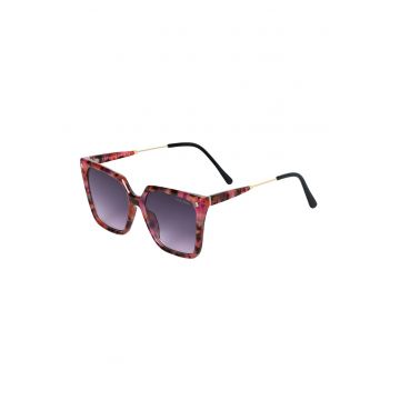 Ochelari de soare patrati cu logo discret - Violet/Roz zmeuriu