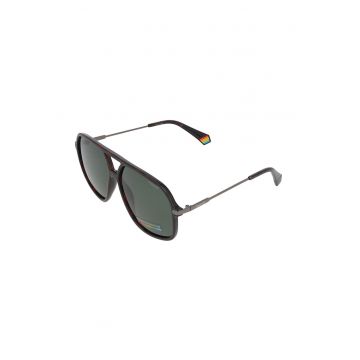 Ochelari de soare pilot polarizati - unisex - Maro cognac/Gri