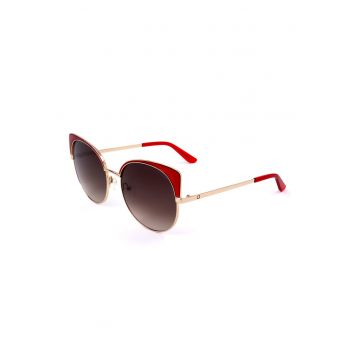 Ochelari de soare cat-eye cu rama metalica