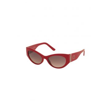 Ochelari de soare cat-eye cu logo metalic