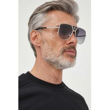 Philipp Plein ochelari de soare barbati, culoarea gri