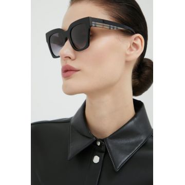 Burberry ochelari de soare femei, culoarea negru