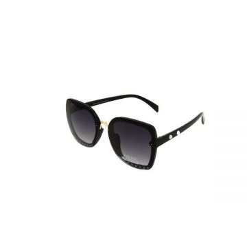 Ochelari de soare Butterfly, supradimensionati, negru - Shop Like A Pro