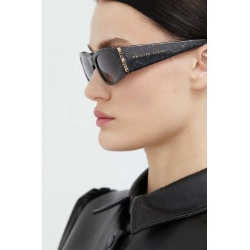 Philipp Plein ochelari de soare femei, culoarea negru
