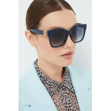 Balenciaga ochelari de soare femei, culoarea albastru marin Balenciaga ochelari de soare femei, culoarea albastru marin