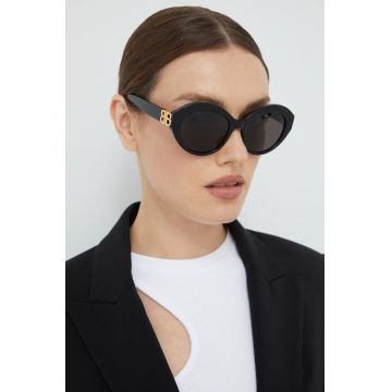 Balenciaga ochelari de soare femei, culoarea negru