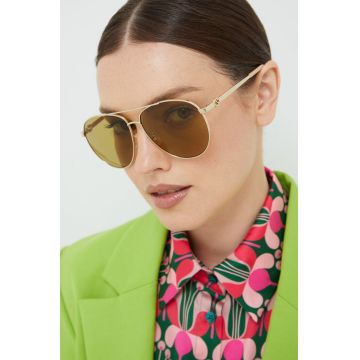 Gucci ochelari de soare femei, culoarea auriu