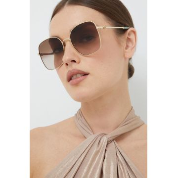 Gucci ochelari de soare femei, culoarea auriu