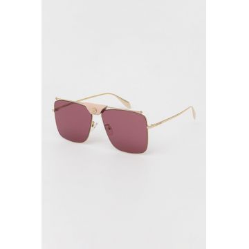 Alexander McQueen ochelari de soare culoarea auriu