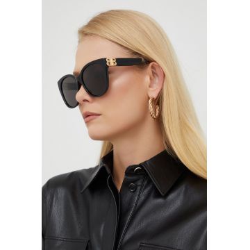 Balenciaga ochelari de soare femei, culoarea negru