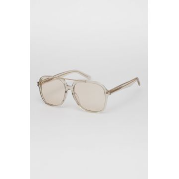 Saint Laurent ochelari de soare femei, culoarea transparent