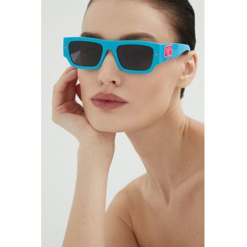 Chiara Ferragni ochelari de soare femei, culoarea turcoaz