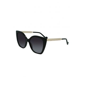 Ochelari de soare cat-eye cu brate texturate