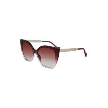 Ochelari de soare cat-eye cu brate texturate