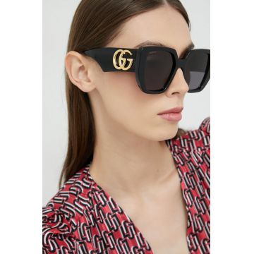 Gucci ochelari de soare femei, culoarea negru