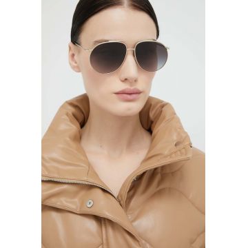 Burberry ochelari de soare femei, culoarea auriu