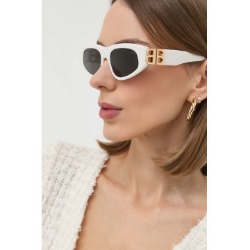 Balenciaga ochelari de soare femei, culoarea alb