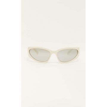 Stradivarius Ochelari Cu Ramă De Plastic Curbată, Stil Sport Ecru M