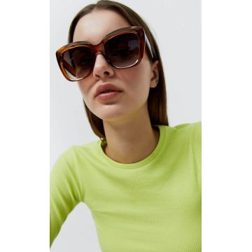 Stradivarius Ochelari Pătrați Retro Maro M