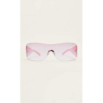 Stradivarius Ochelari Tip Ecran Roz Pastel M